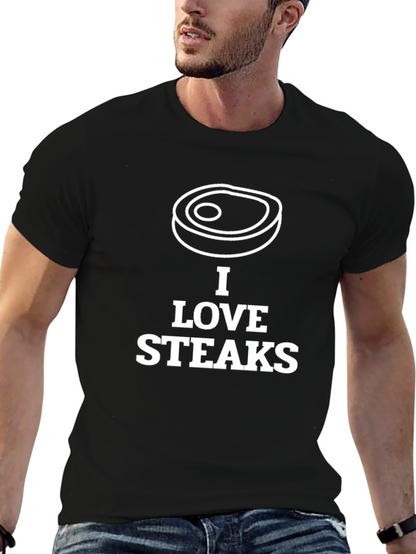 I Love Steaks Graphic T-Shirt - Black