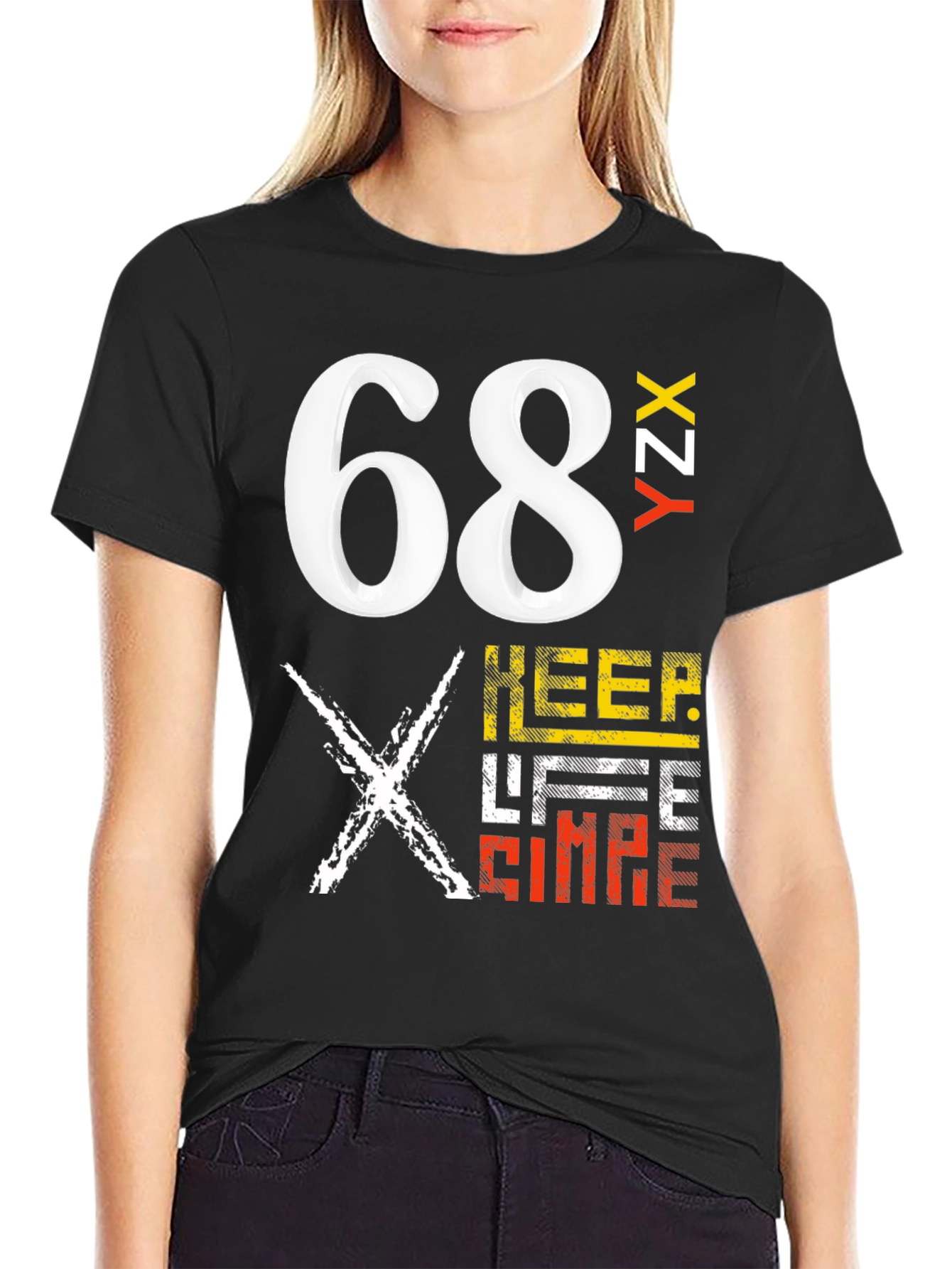Bold Graphic Tee - 68 YZX Keep Life Simple