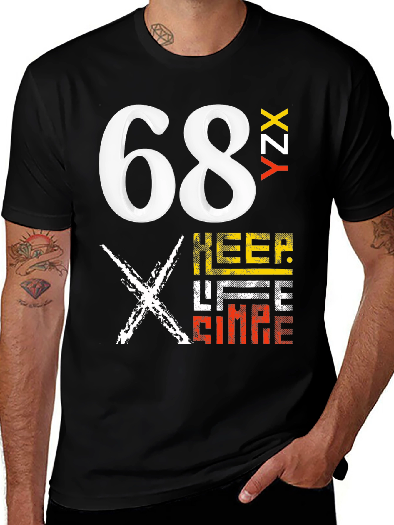 Bold Graphic Tee - 68 YZX Keep Life Simple