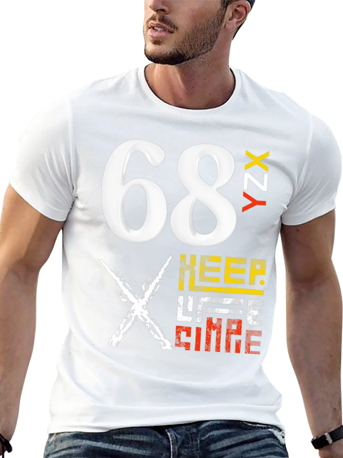 Bold Graphic Tee - 68 YZX Keep Life Simple