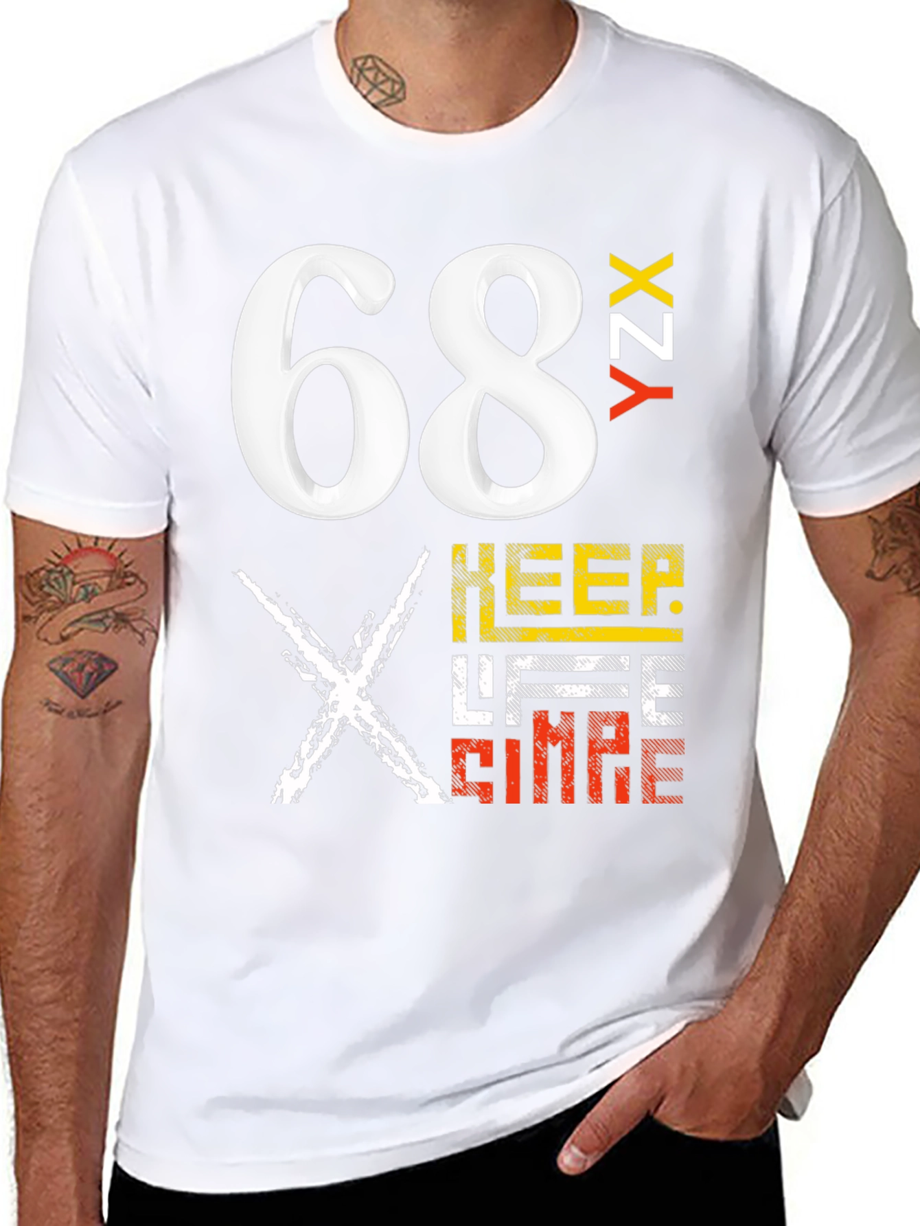 Bold Graphic Tee - 68 YZX Keep Life Simple