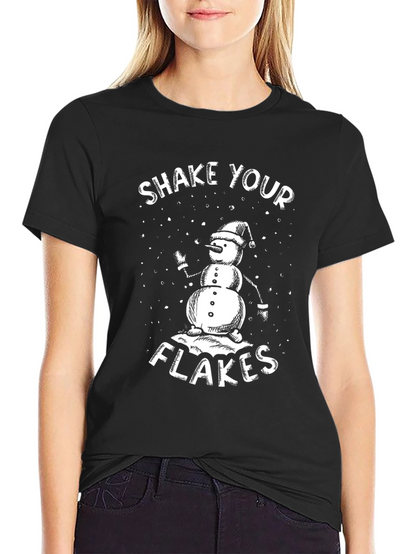 Shake Your Flakes T-Shirt - Funny Snowman Graphic Tee