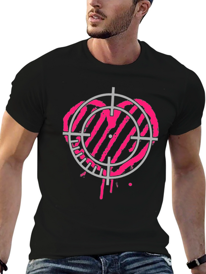 Heart Target Black T-Shirt - Unique Graphic Tee