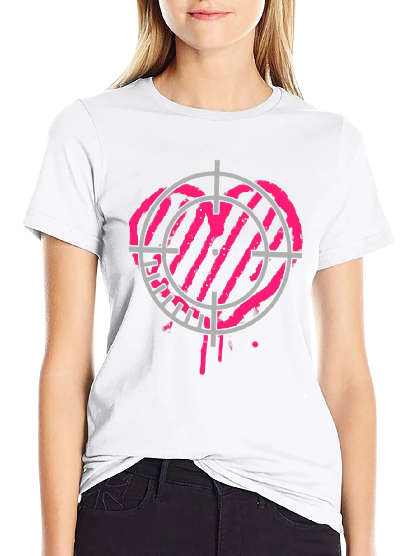 Heart Target Black T-Shirt - Unique Graphic Tee