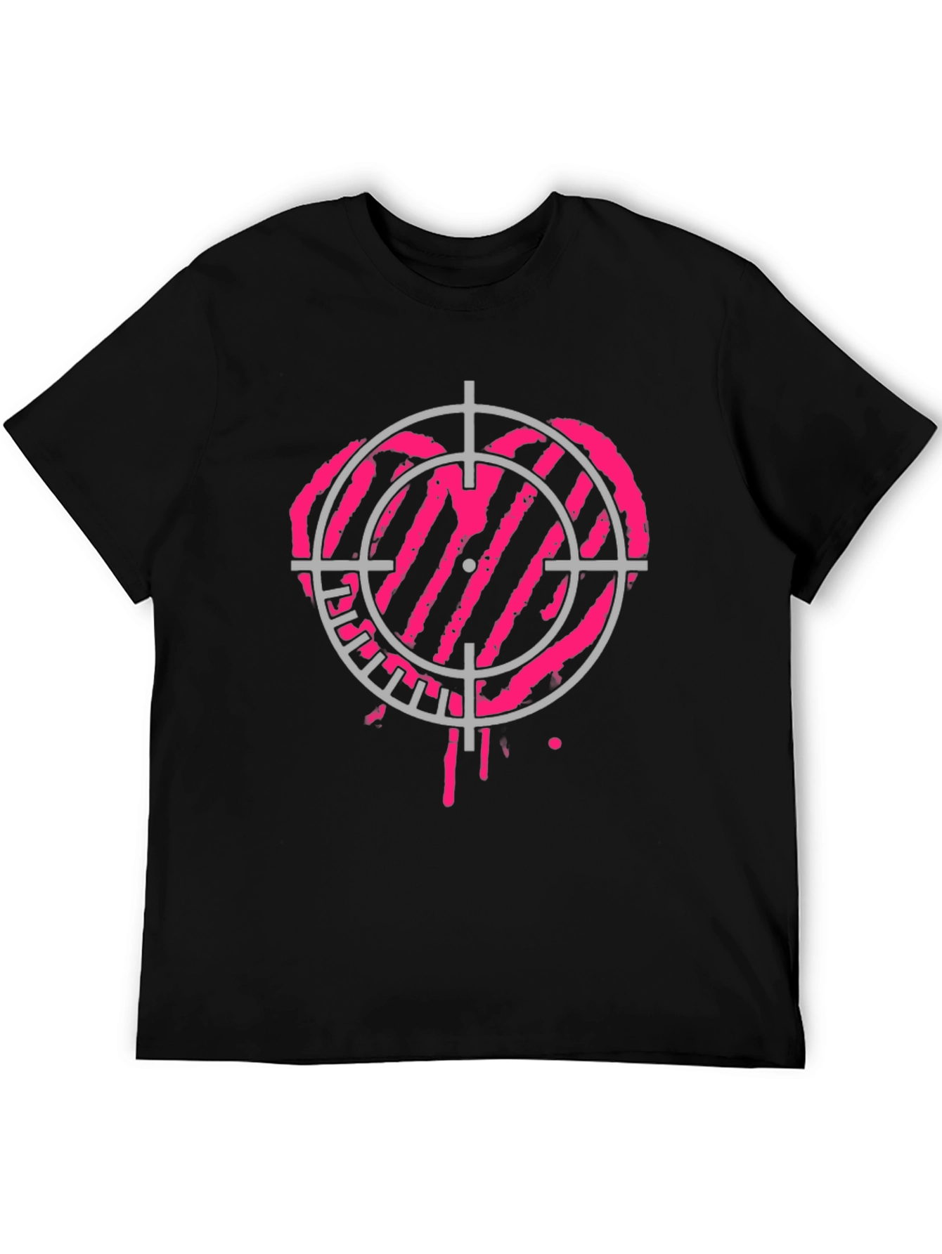 Heart Target Black T-Shirt - Unique Graphic Tee