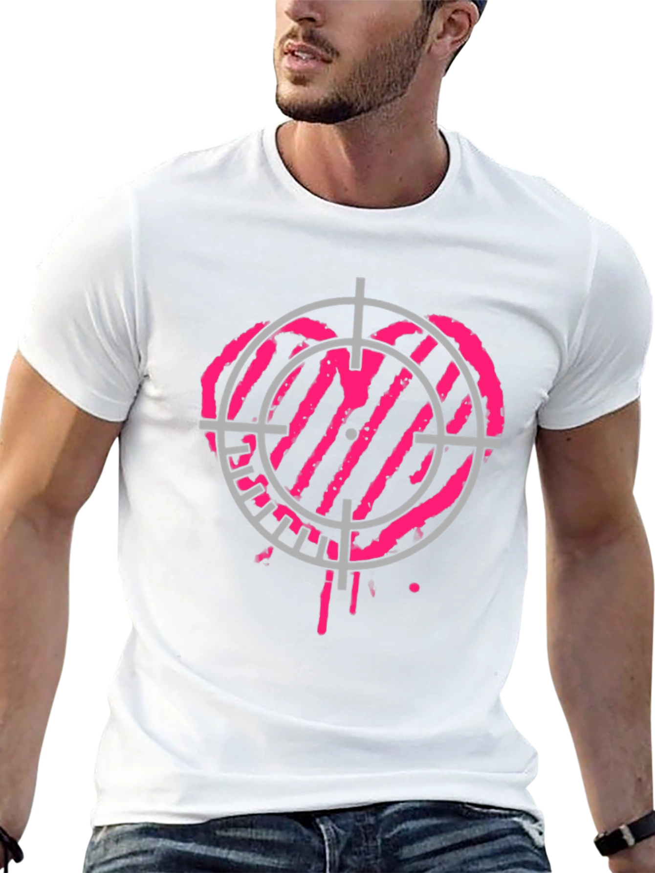 Heart Target Black T-Shirt - Unique Graphic Tee