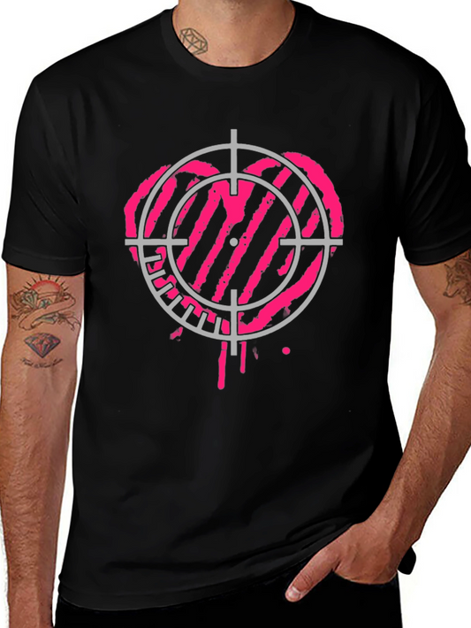 Heart Target Black T-Shirt - Unique Graphic Tee