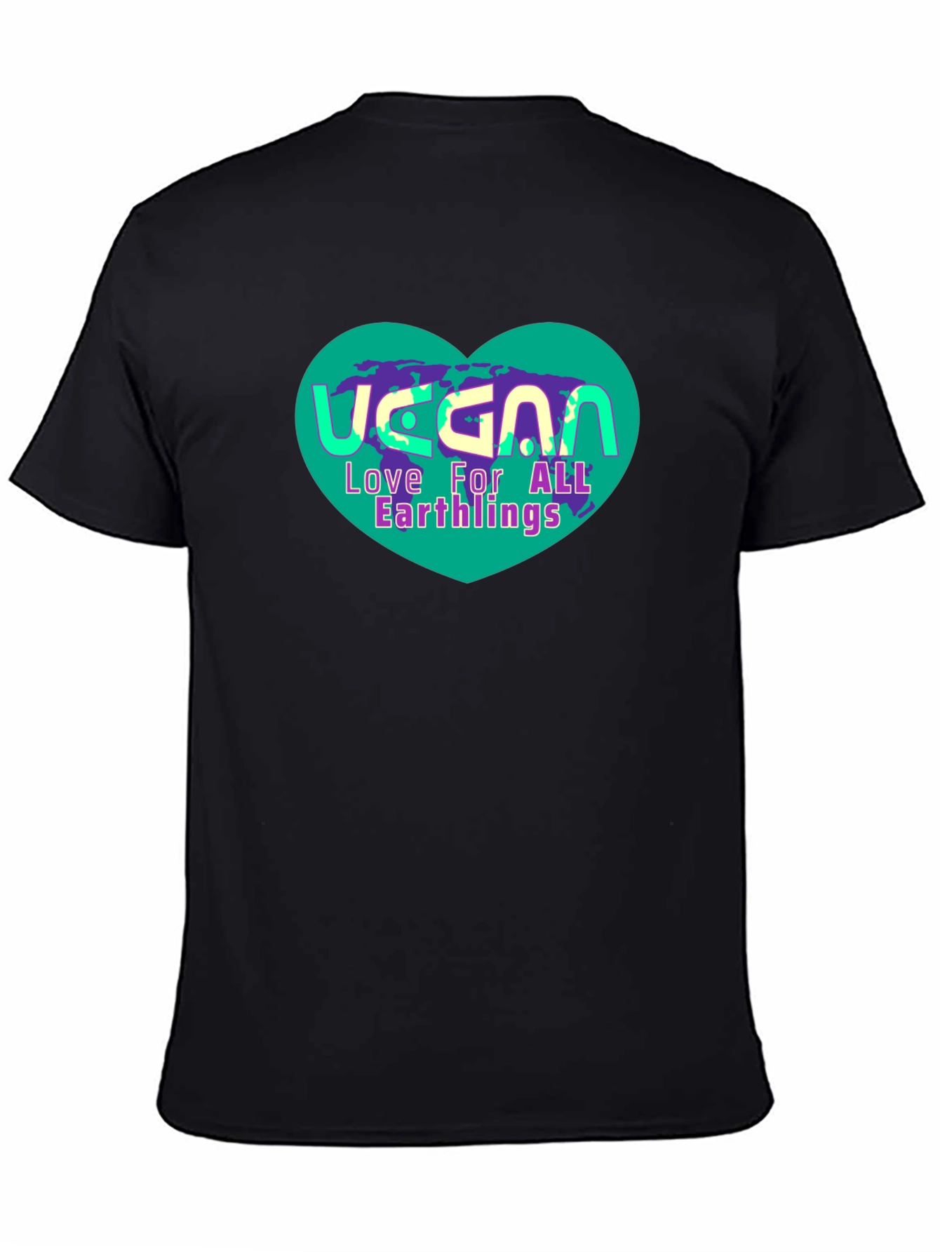 Vegan Earthlings Graphic T-Shirt - Unisex Black Tee