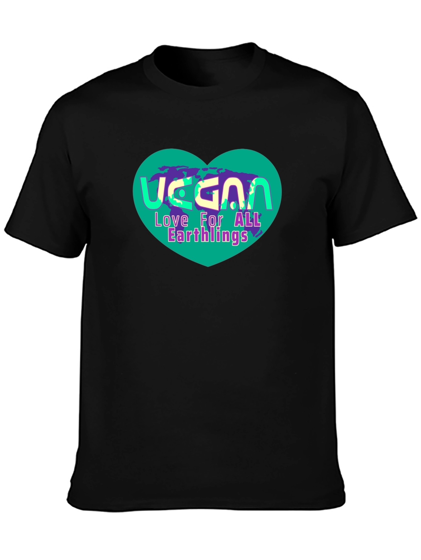 Vegan Earthlings Graphic T-Shirt - Unisex Black Tee