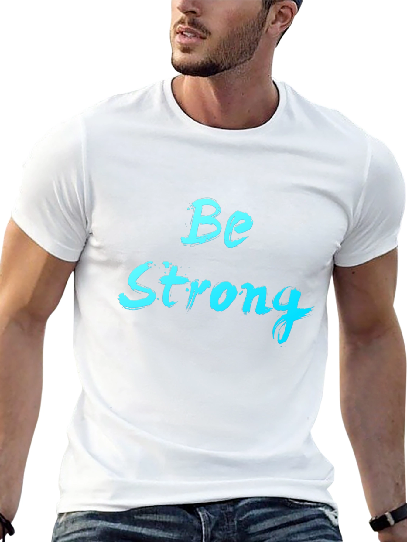 Be Strong Graphic Tee - Black Cotton T-Shirt
