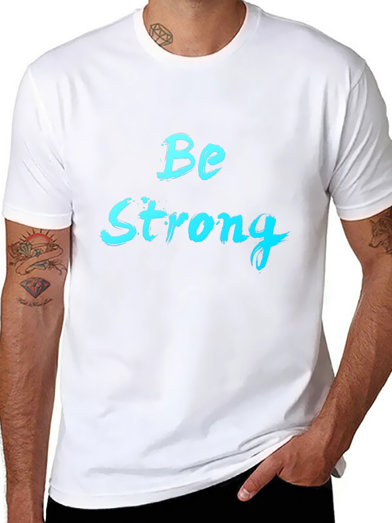 Be Strong Graphic Tee - Black Cotton T-Shirt