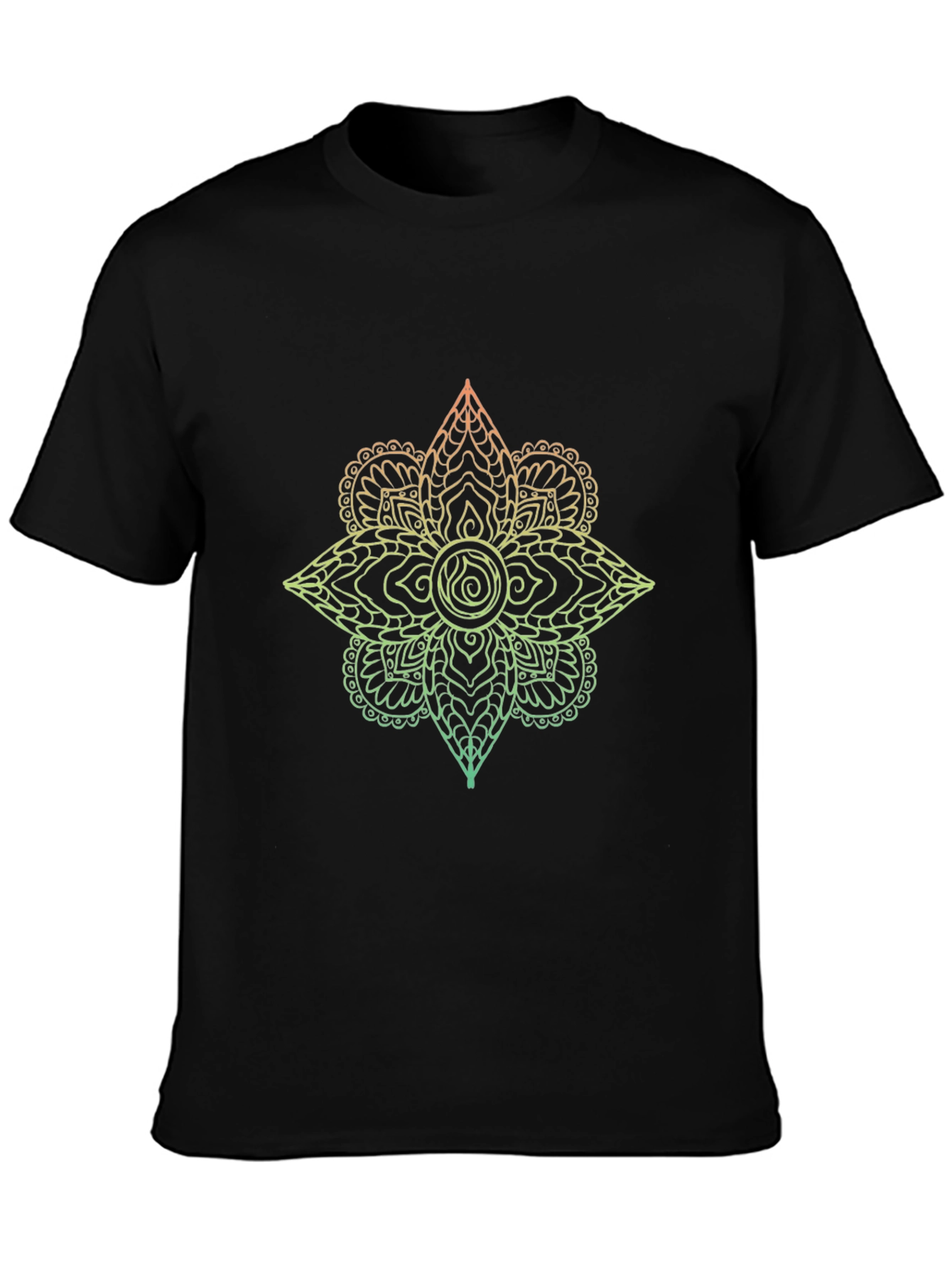 Ombre Mandala Graphic Tee - Mens Black T-Shirt