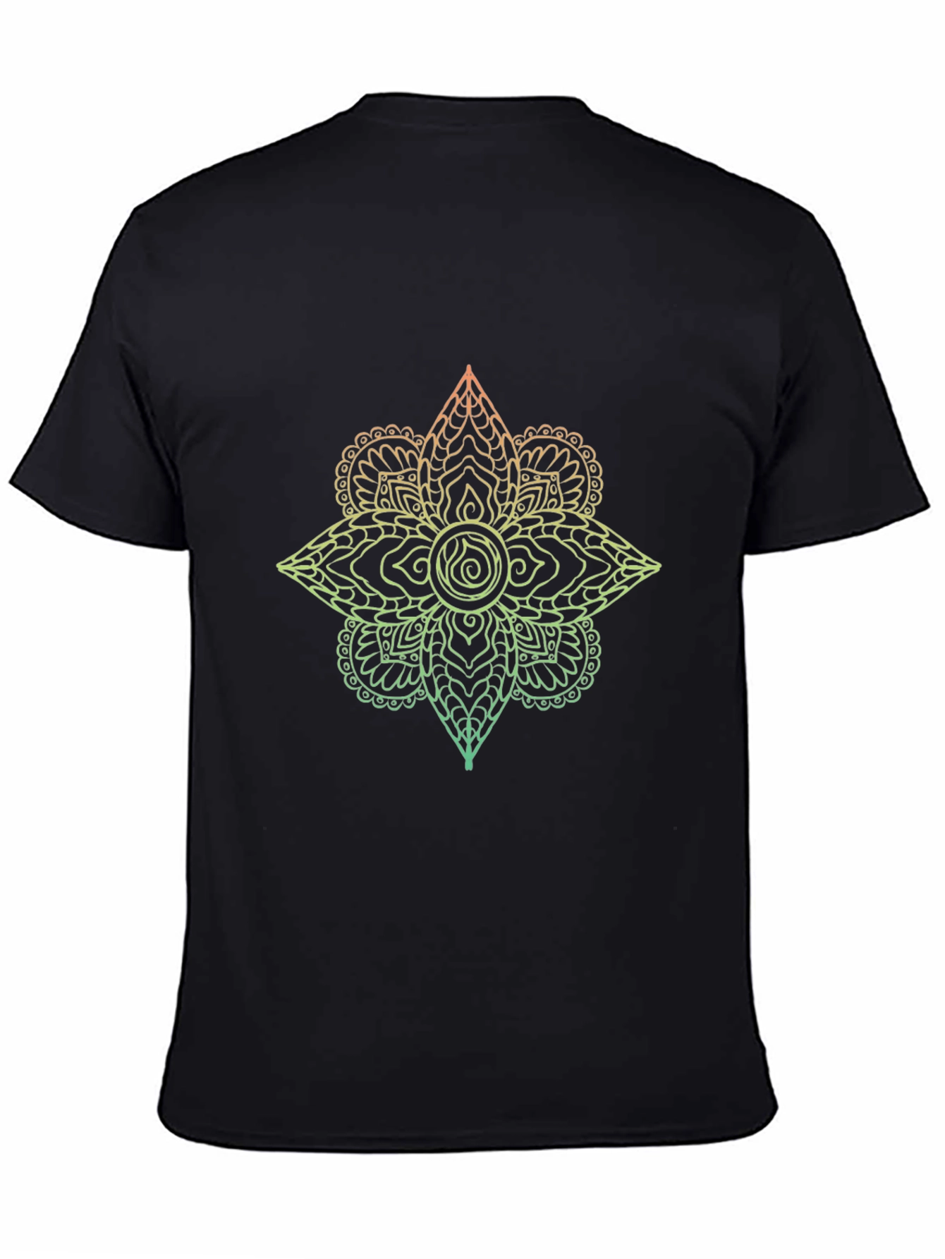 Ombre Mandala Graphic Tee - Mens Black T-Shirt