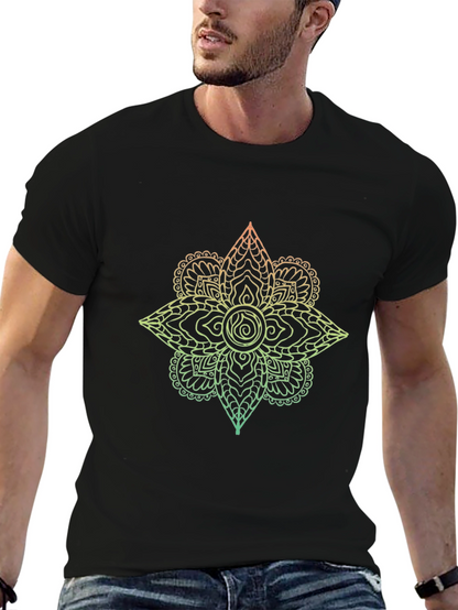 Ombre Mandala Graphic Tee - Mens Black T-Shirt