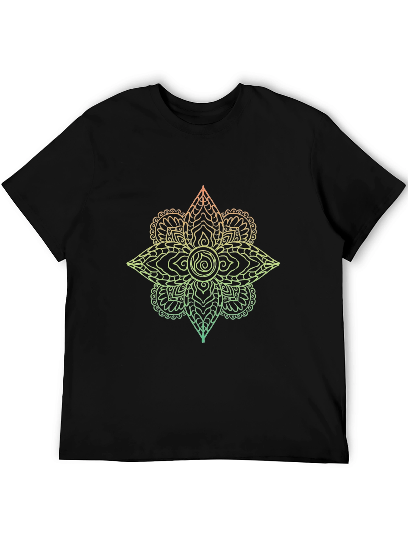 Ombre Mandala Graphic Tee - Mens Black T-Shirt