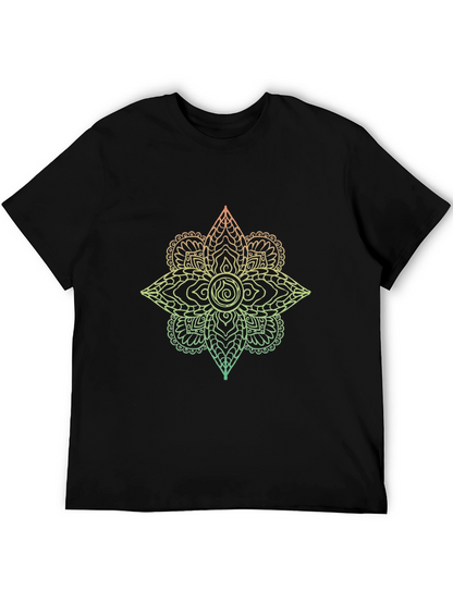 Ombre Mandala Graphic Tee - Mens Black T-Shirt