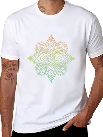 Ombre Mandala Graphic Tee - Mens Black T-Shirt
