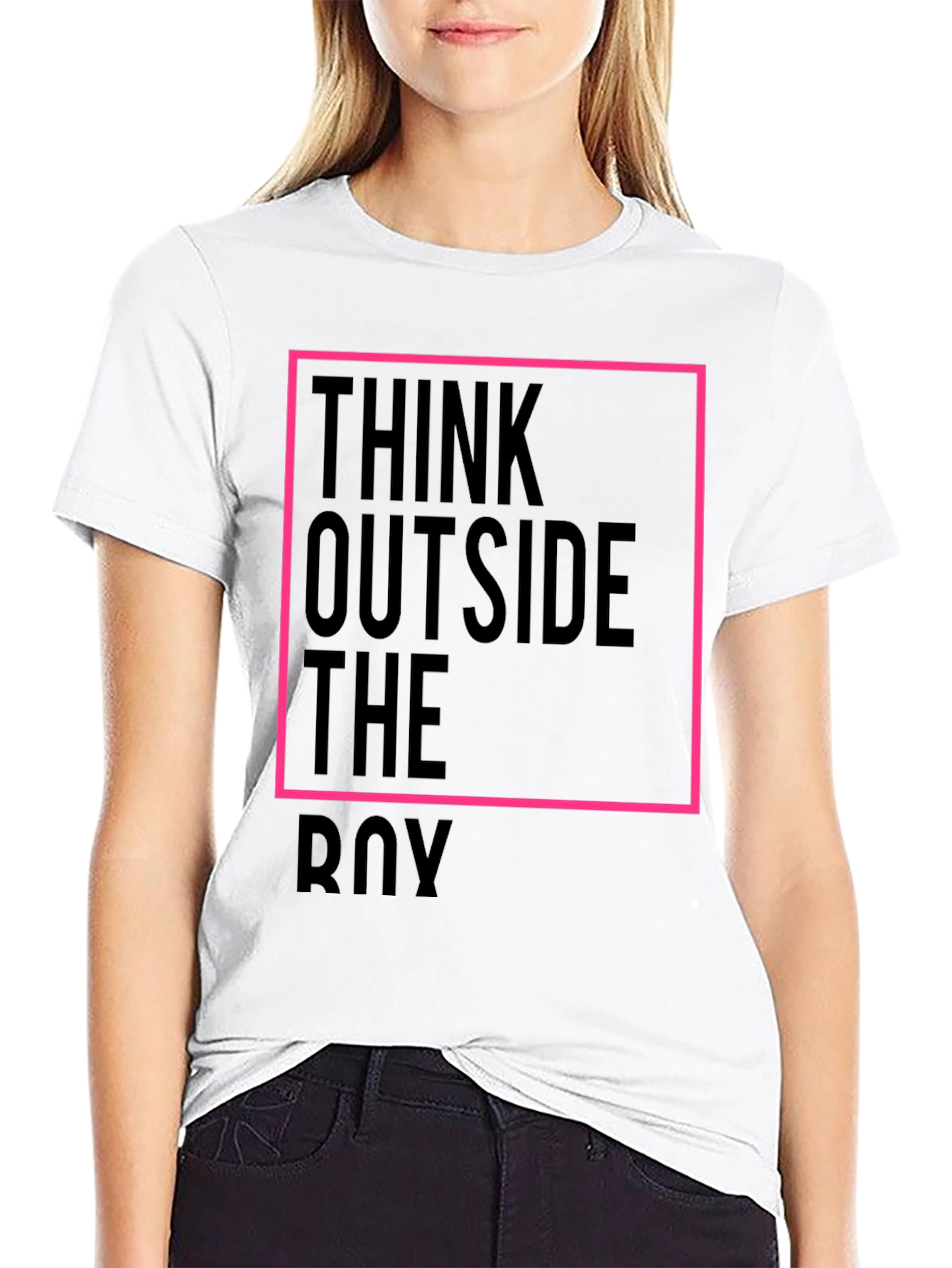 Think Outside the Box Black Graphic Tee