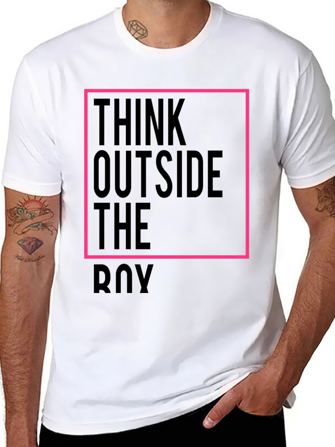 Think Outside the Box Black Graphic Tee