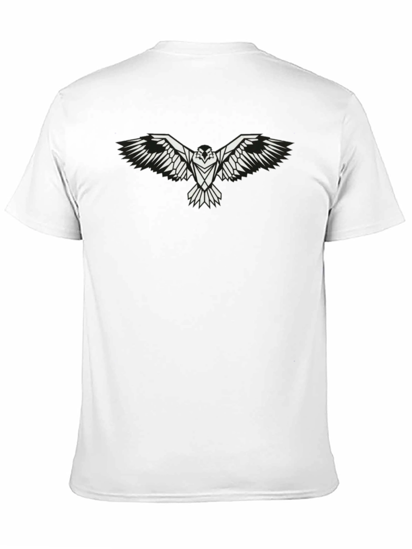 Mens Black T-Shirt with White Eagle Graphic