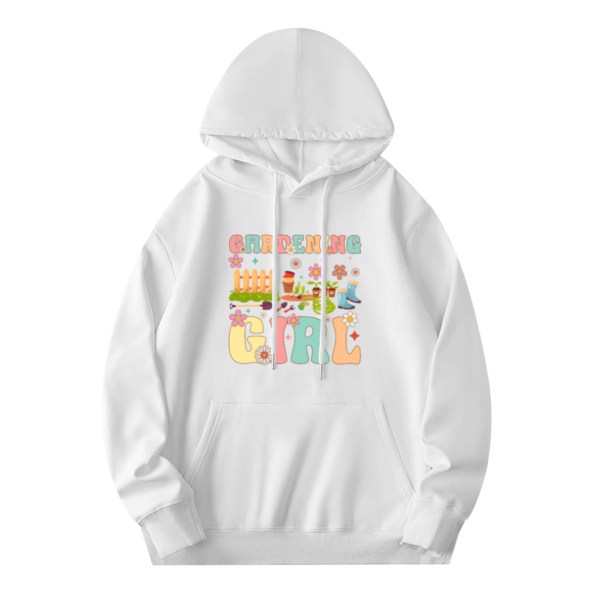 Retro Gardening Girl Graphic Hoodie