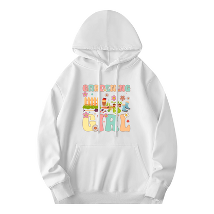 Retro Gardening Girl Graphic Hoodie