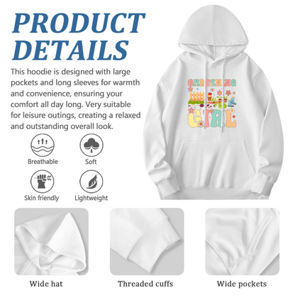 Retro Gardening Girl Graphic Hoodie