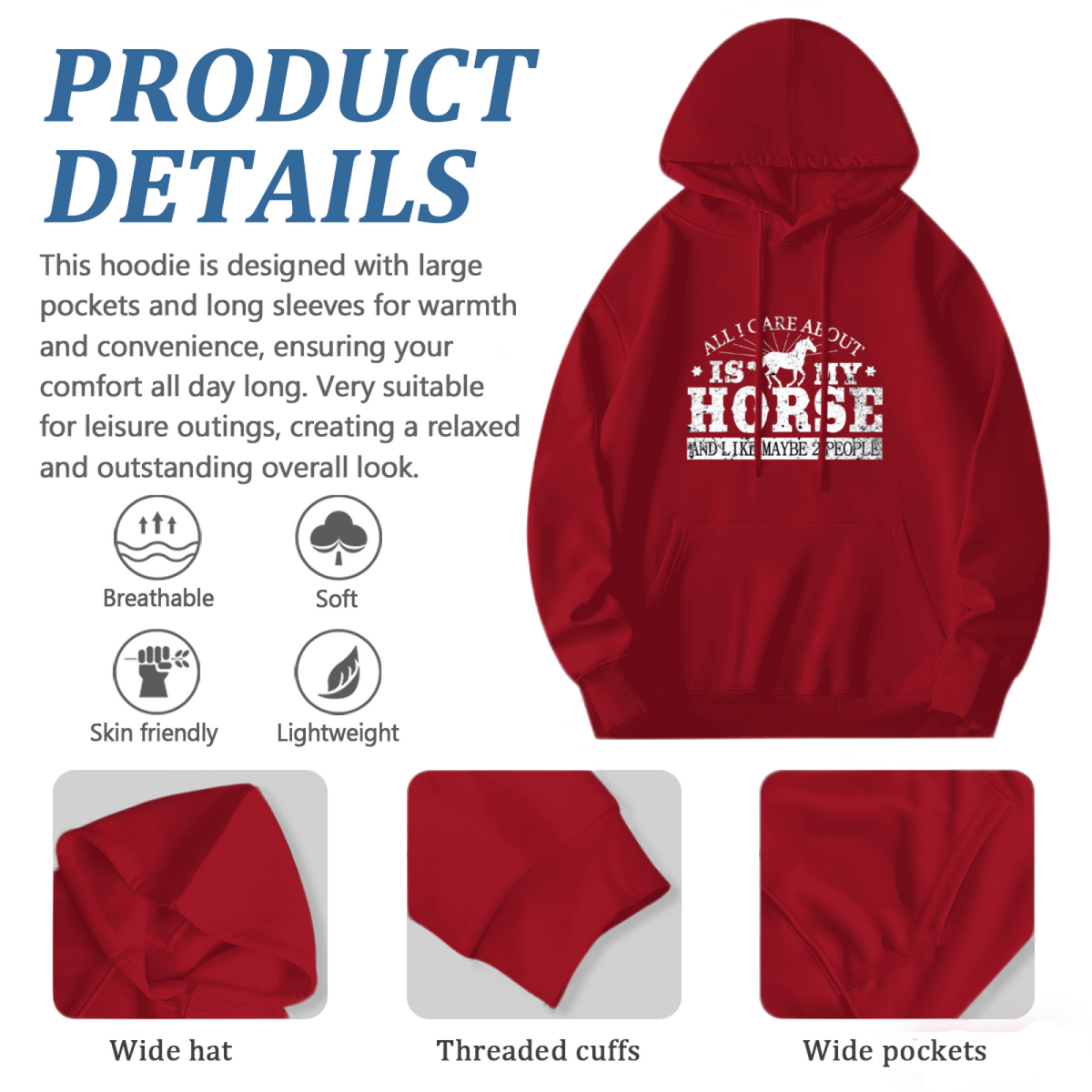 All I Care Bout Is My Horse Hoodie