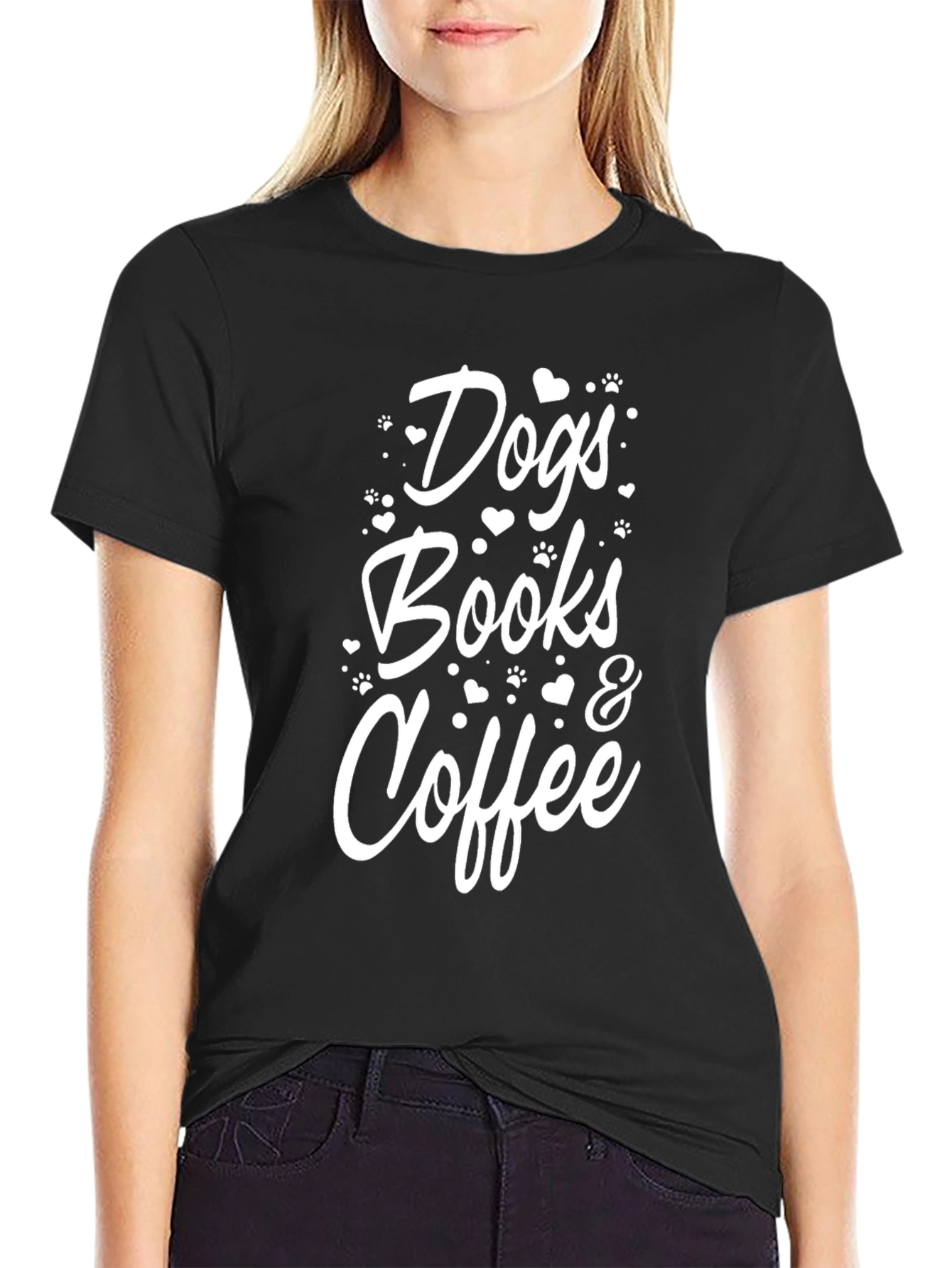 Dogs Books & Coffee Graphic Tee