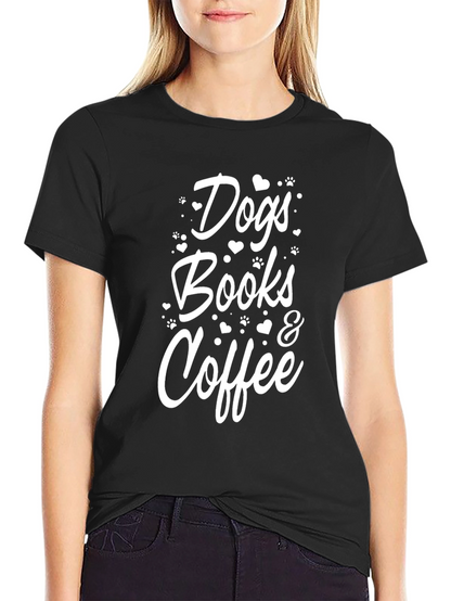 Dogs Books & Coffee Graphic Tee