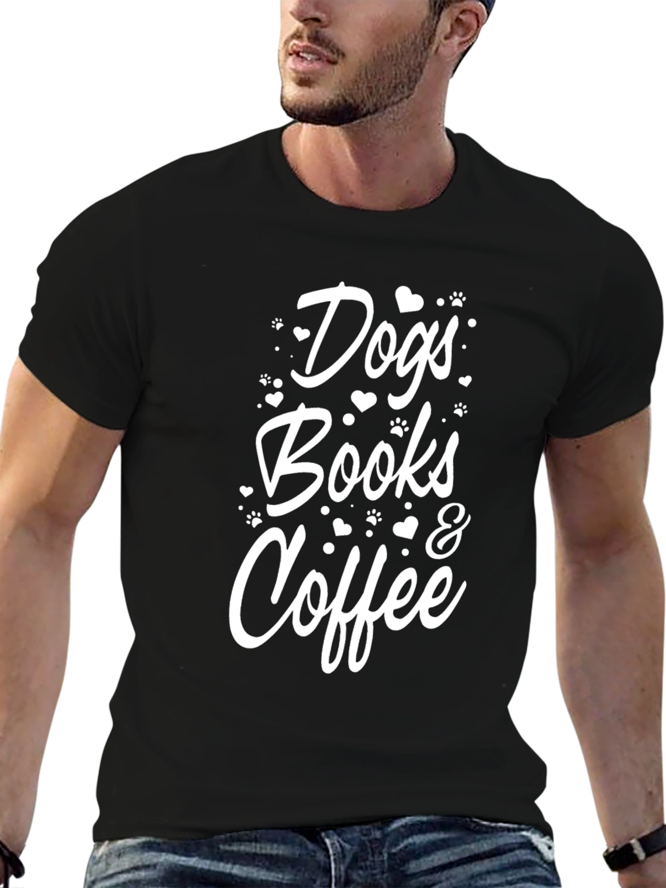 Dogs Books & Coffee Graphic Tee
