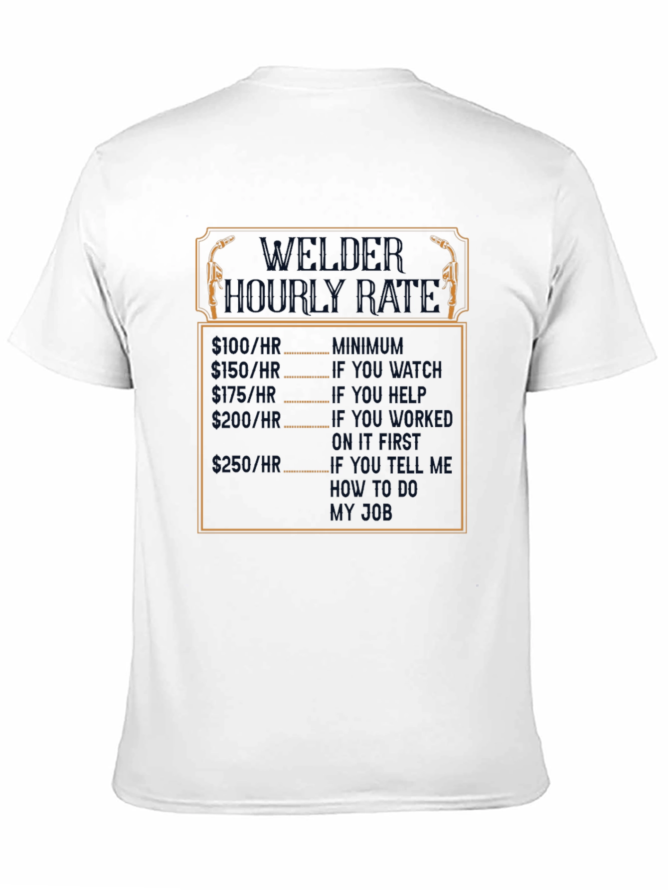 Welder Hourly Rate Funny Black T-Shirt