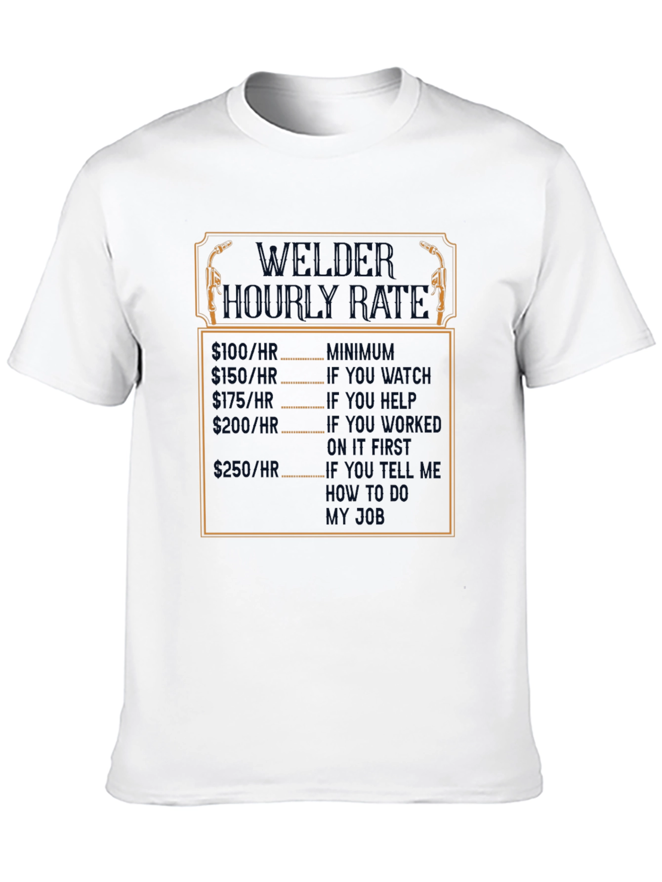 Welder Hourly Rate Funny Black T-Shirt