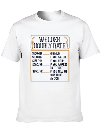 Welder Hourly Rate Funny Black T-Shirt