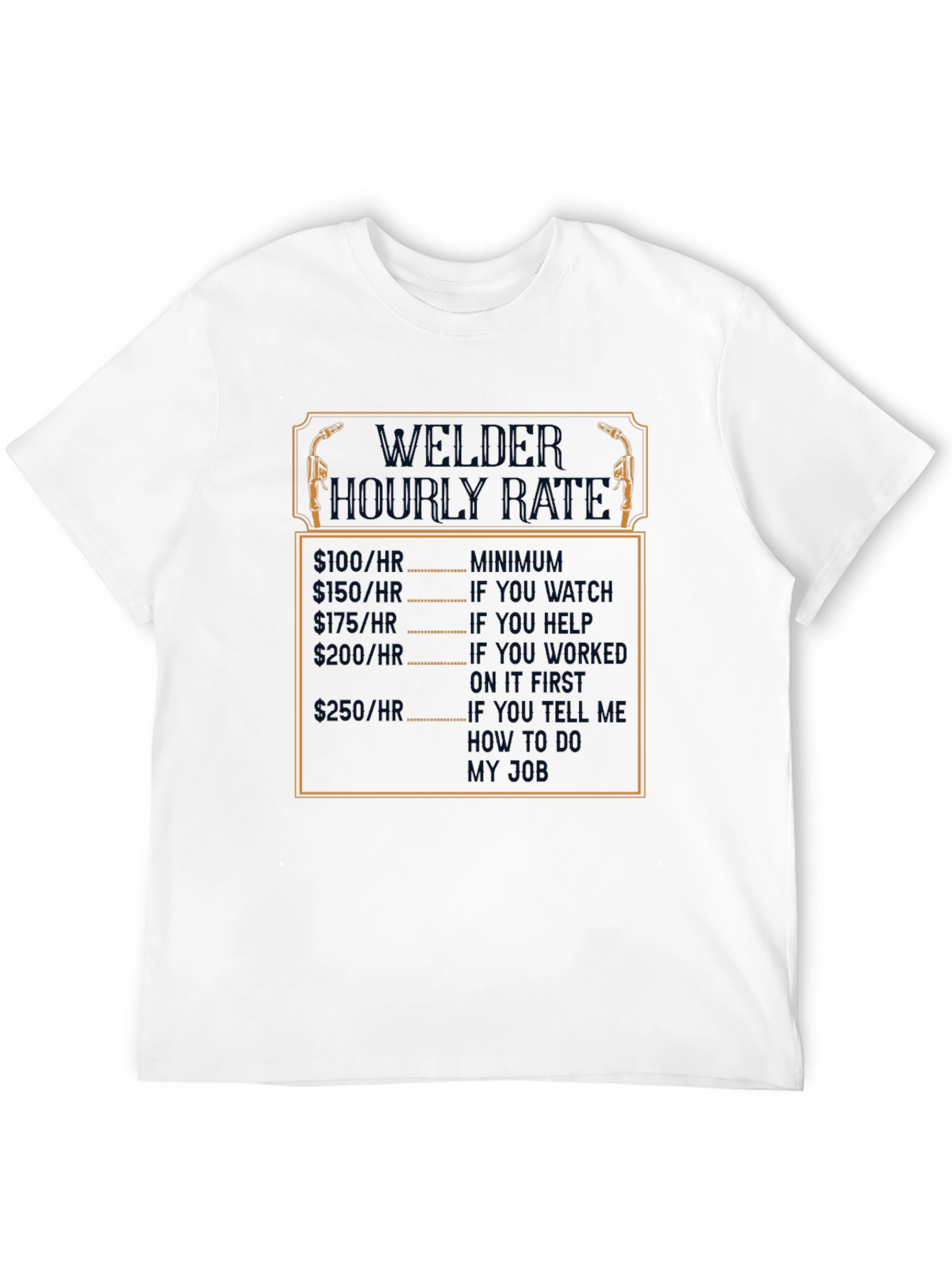 Welder Hourly Rate Funny Black T-Shirt