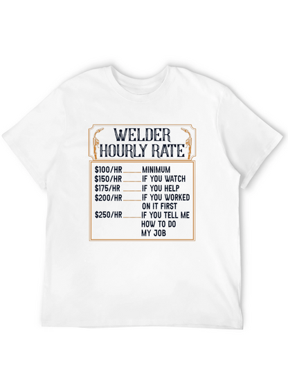 Welder Hourly Rate Funny Black T-Shirt