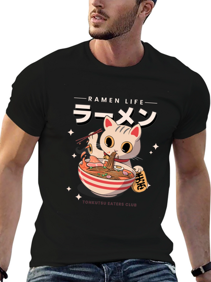 Ramen Cat T-Shirt - Tonkatsu Eaters Club