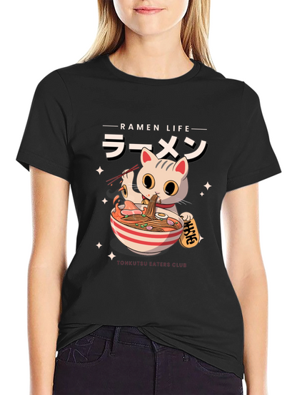 Ramen Cat T-Shirt - Tonkatsu Eaters Club