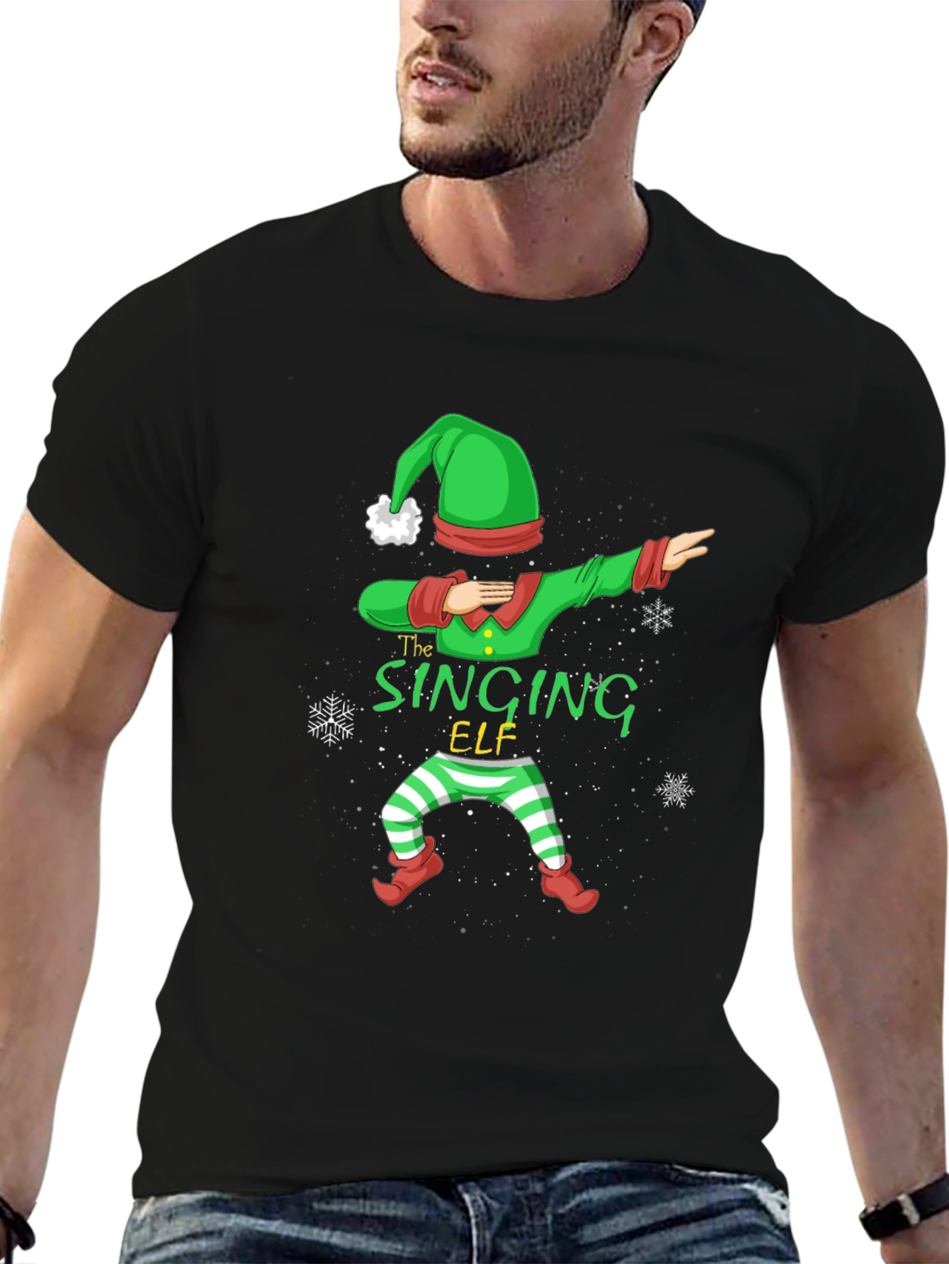 Singing Elf Dabbing Christmas T-Shirt