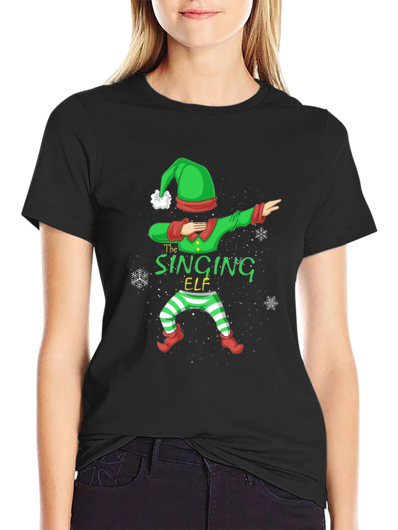 Singing Elf Dabbing Christmas T-Shirt