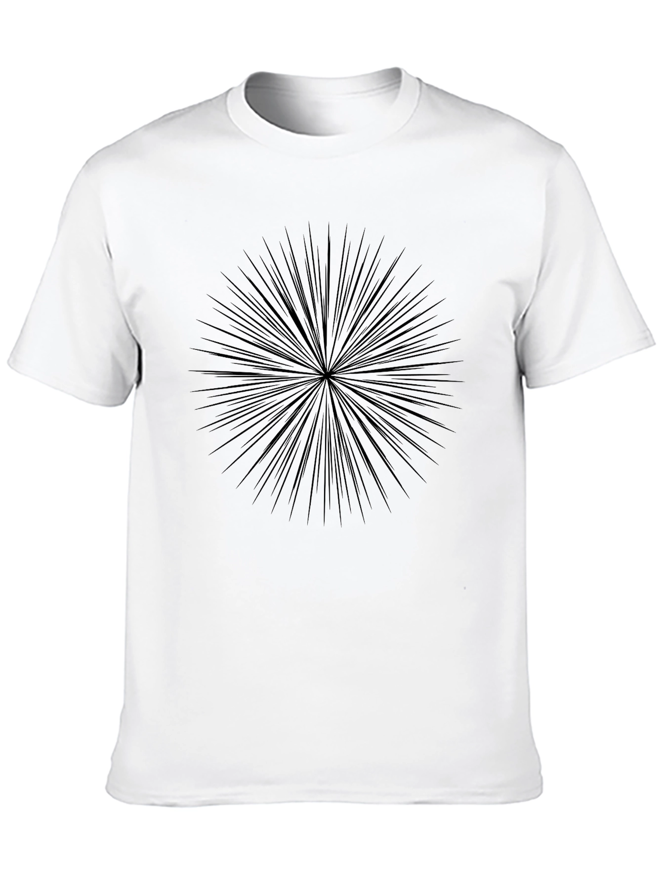 Geometric Burst Graphic Black T-Shirt