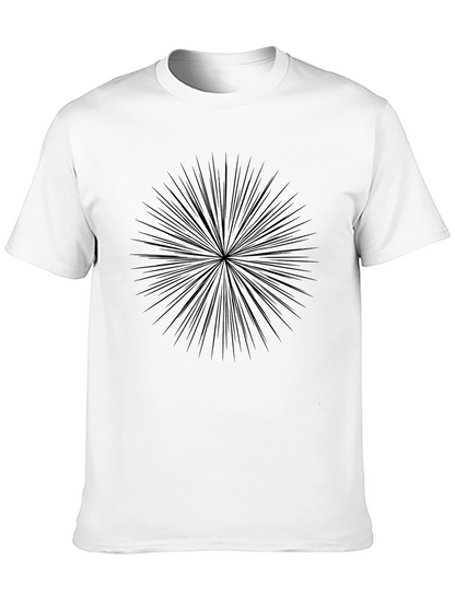 Geometric Burst Graphic Black T-Shirt