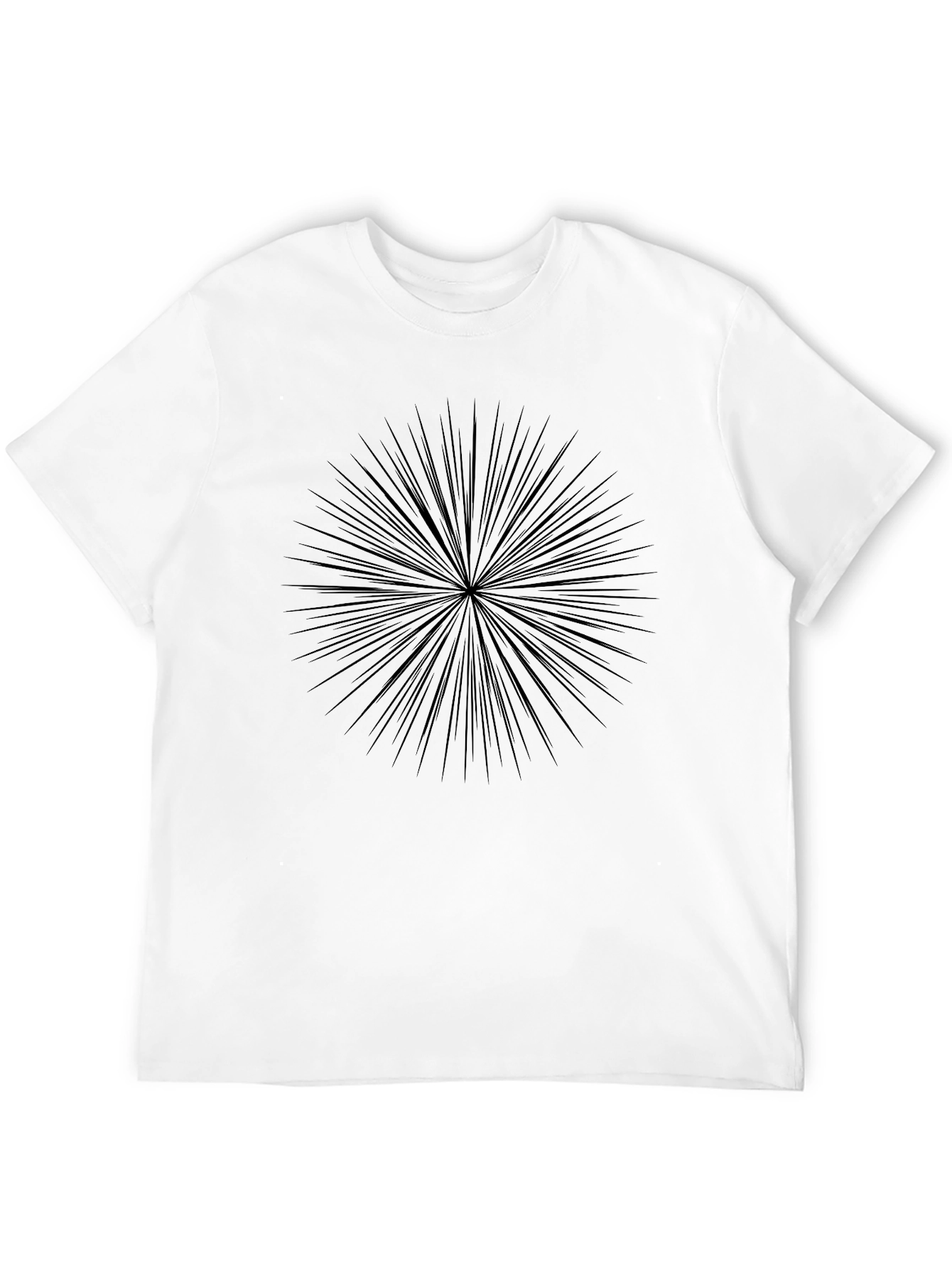 Geometric Burst Graphic Black T-Shirt