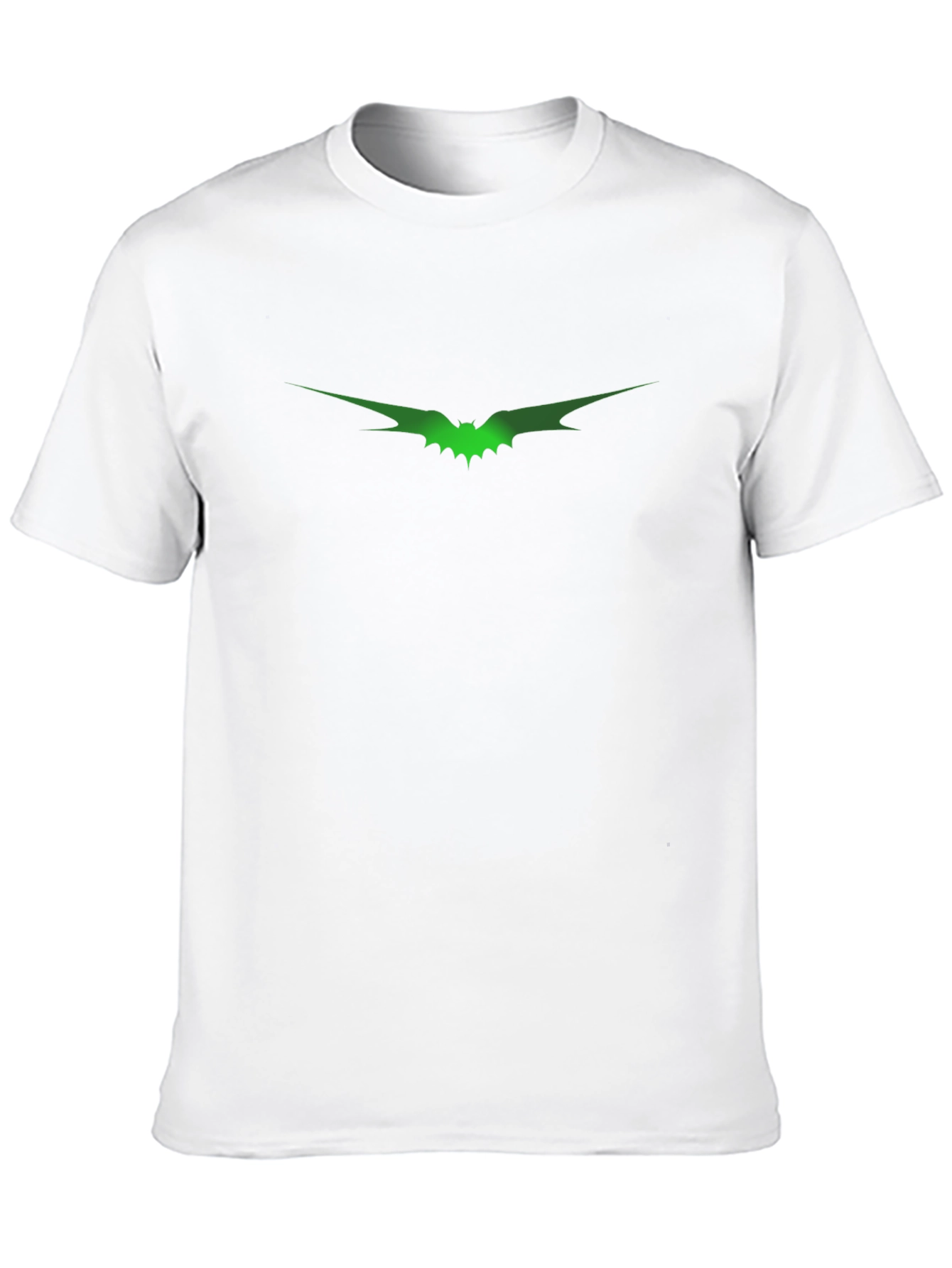Mens Black T-Shirt with Green Bat Graphic