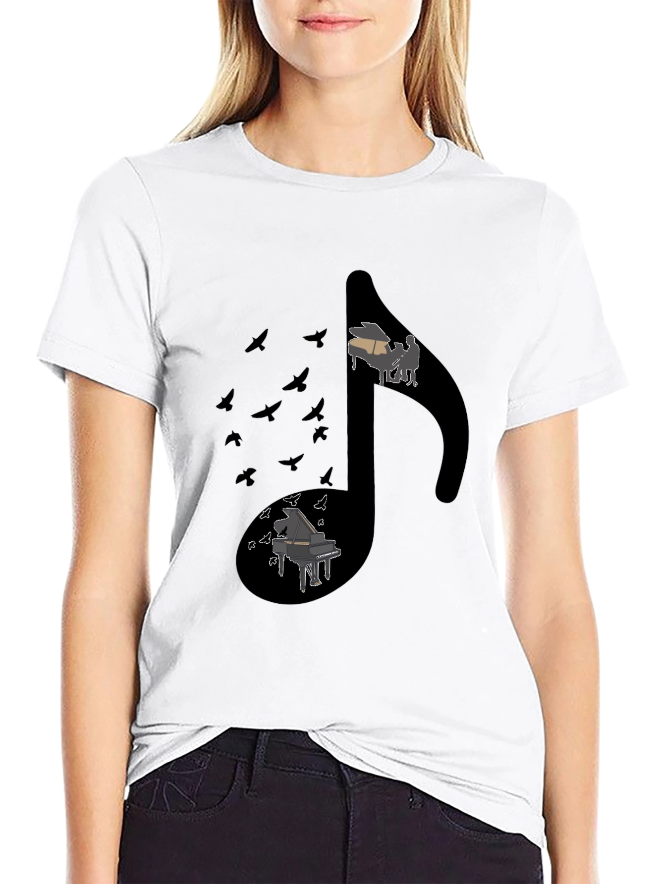 Musical Note Piano Graphic Tee