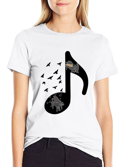 Musical Note Piano Graphic Tee