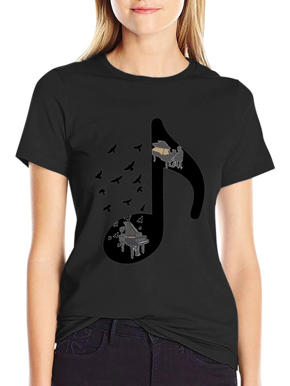 Musical Note Piano Graphic Tee