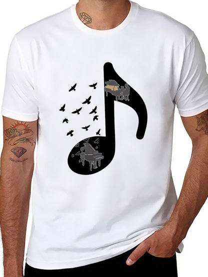 Musical Note Piano Graphic Tee