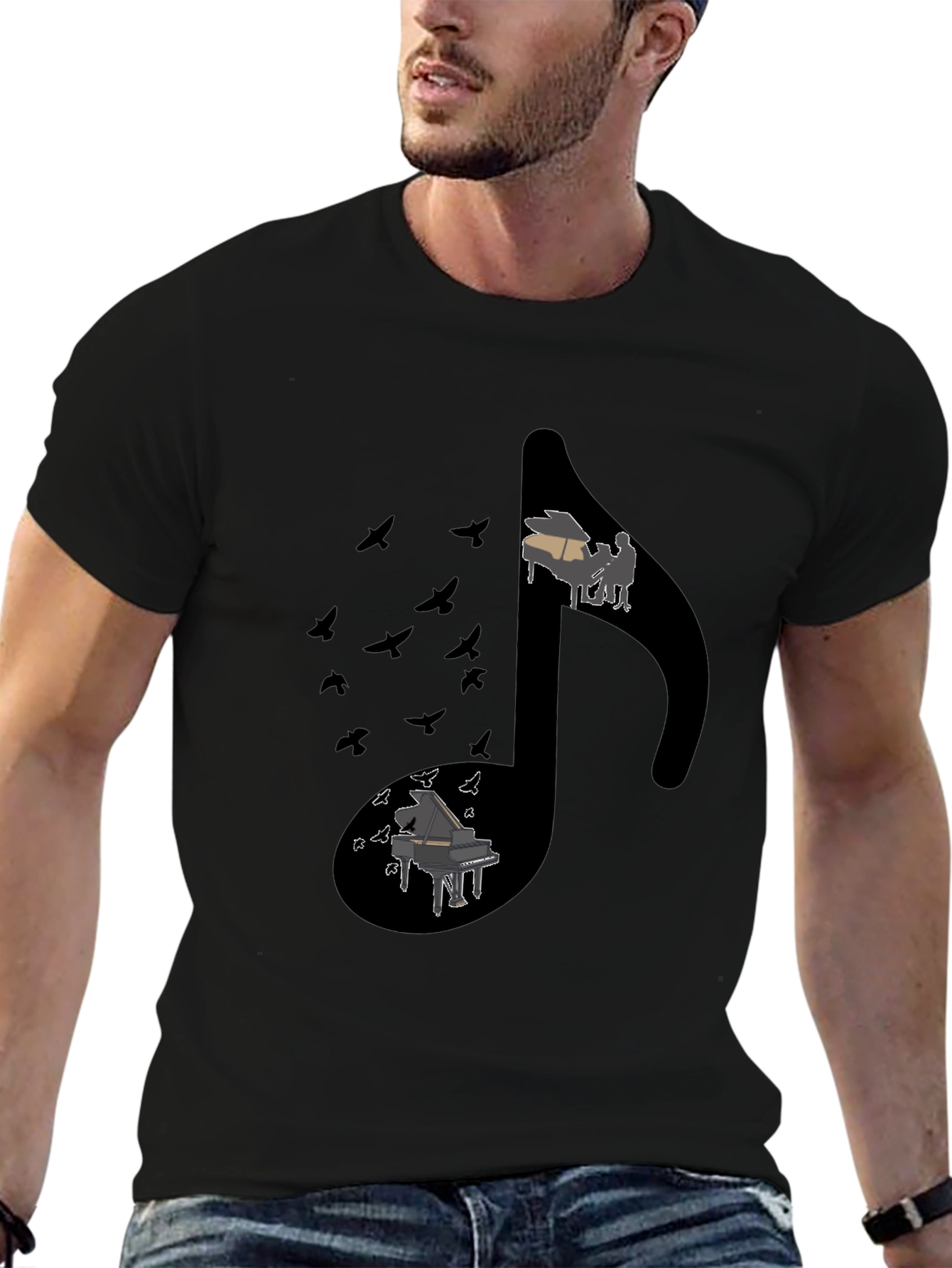 Musical Note Piano Graphic Tee