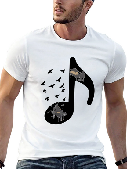 Musical Note Piano Graphic Tee